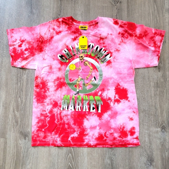 Other - BRAND NEW Chinatown Market Red Tie Dye Peace Tee Men's Size XL